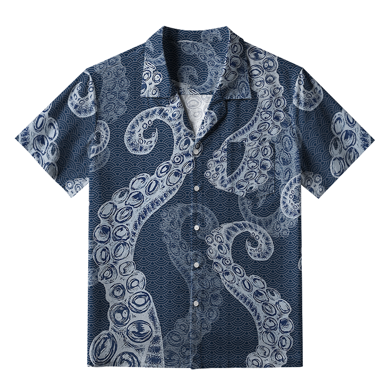 Tokyo-Lion Octopus Tentacles Japanese Aloha Hawaiian Shirt