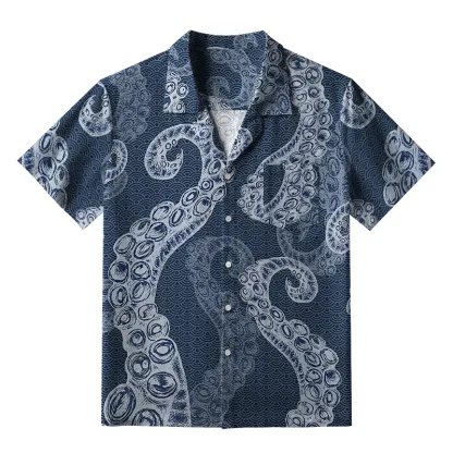 Tokyo-Lion Octopus Tentacles Japanese Aloha Hawaiian Shirt