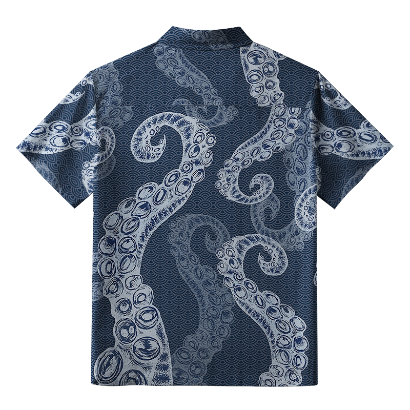 Tokyo-Lion Octopus Tentacles Japanese Aloha Hawaiian Shirt