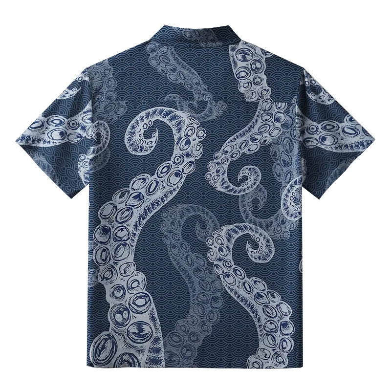 Tokyo-Lion Octopus Tentacles Japanese Aloha Hawaiian Shirt