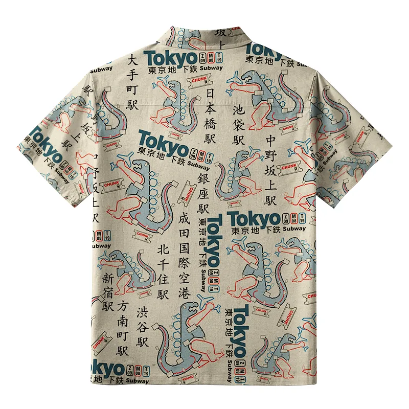 Tokyo-Lion Funny Tokyo Subway Map Aloha Hawaiian Shirt