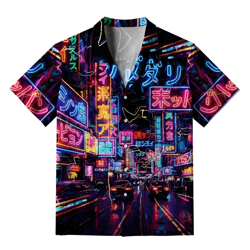 Tokyo-Lion Tokyo Street Scene Aloha Hawaiian Shirt