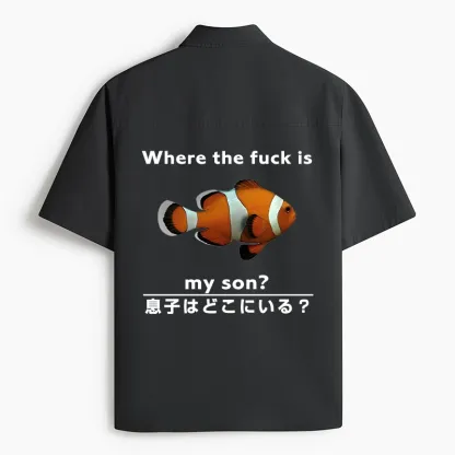Tokyo-Lion Fish Looking For Son Work Shirt-Tokyo-Lion