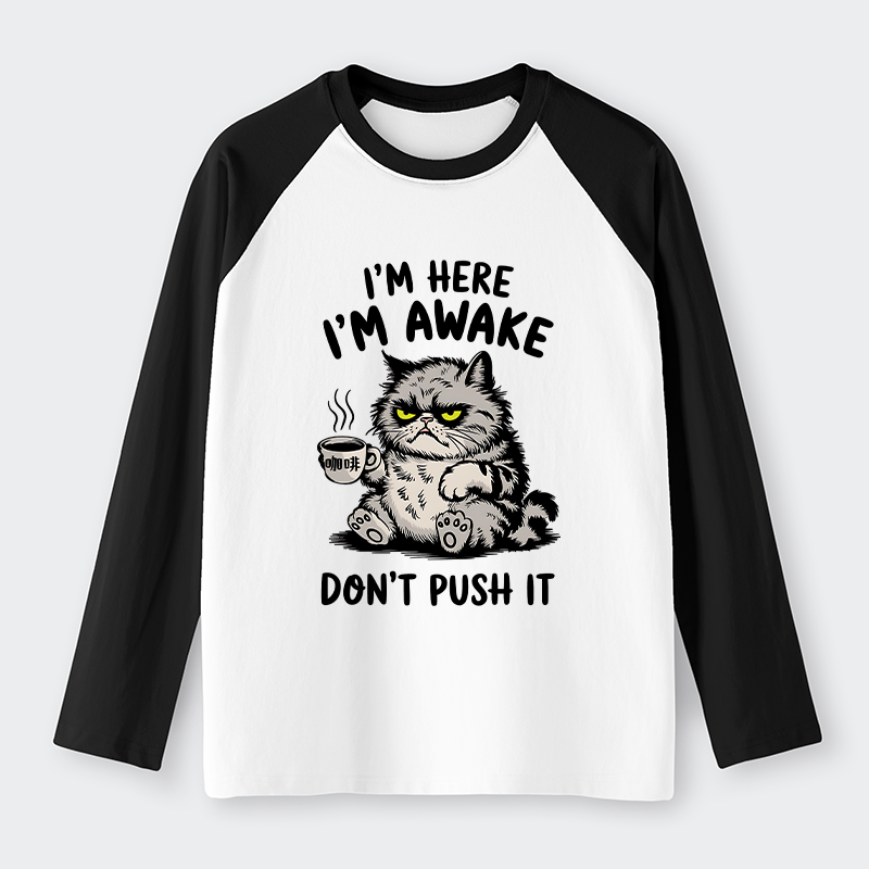 Tokyo-Lion Tired Cat Raglan Long Sleeve T-shirt-Tokyo-Lion