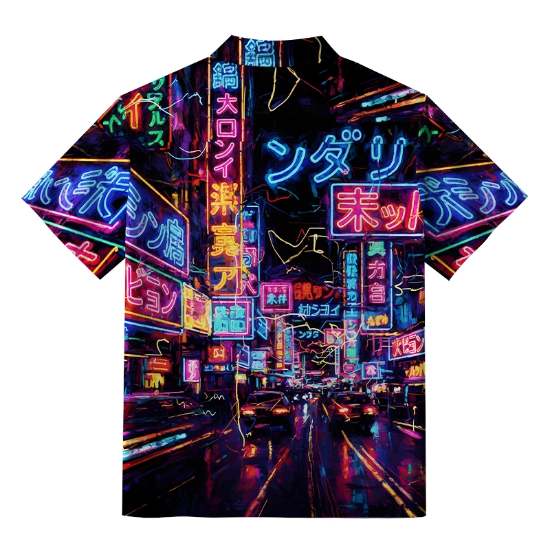 Tokyo-Lion Tokyo Street Scene Aloha Hawaiian Shirt