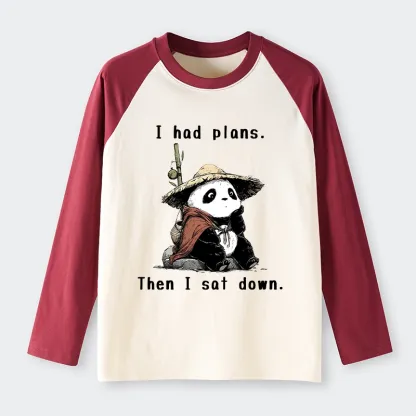 Tokyo-Lion The Maybe Later Panda Raglan Long Sleeve T-shirt