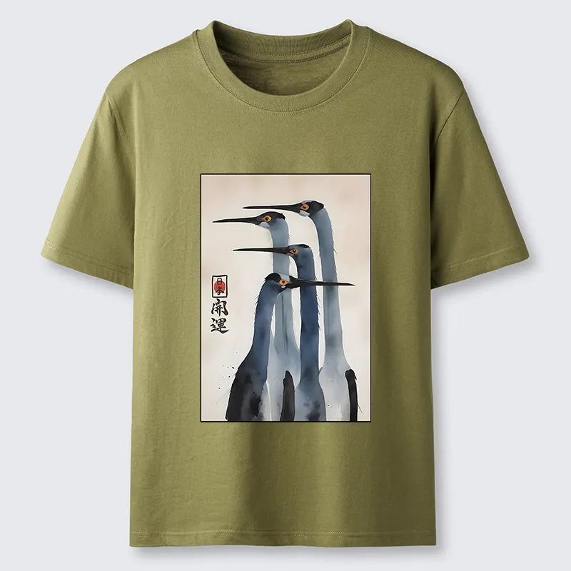 Tokyo-Tiger Retro Sandhill Crane Classic T-Shirt