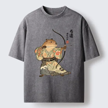Tokyo-Lion Capybara Archery Washed T-Shirt