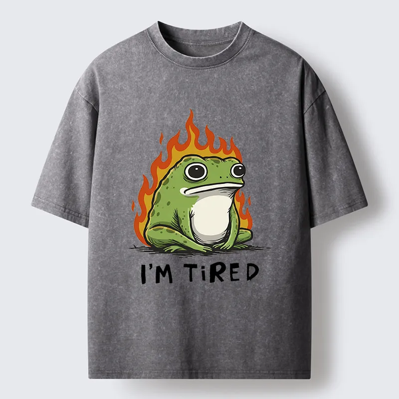 Tokyo-Lion Tired Frog Japan Washed T-Shirt
