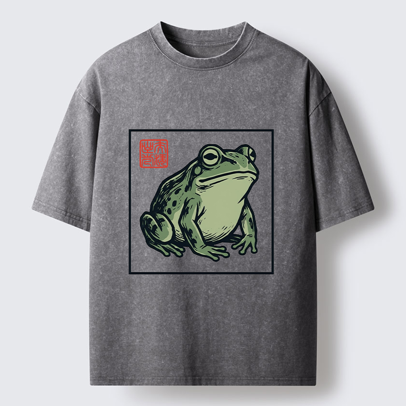 Tokyo-Lion Zen Frog Washed T-Shirt