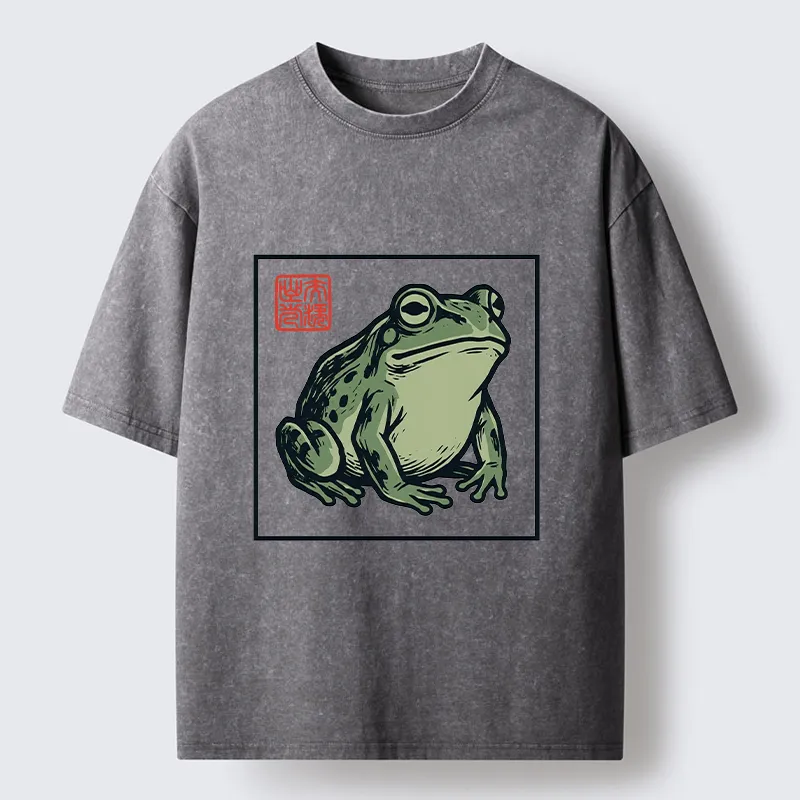 Tokyo-Lion Zen Frog Washed T-Shirt