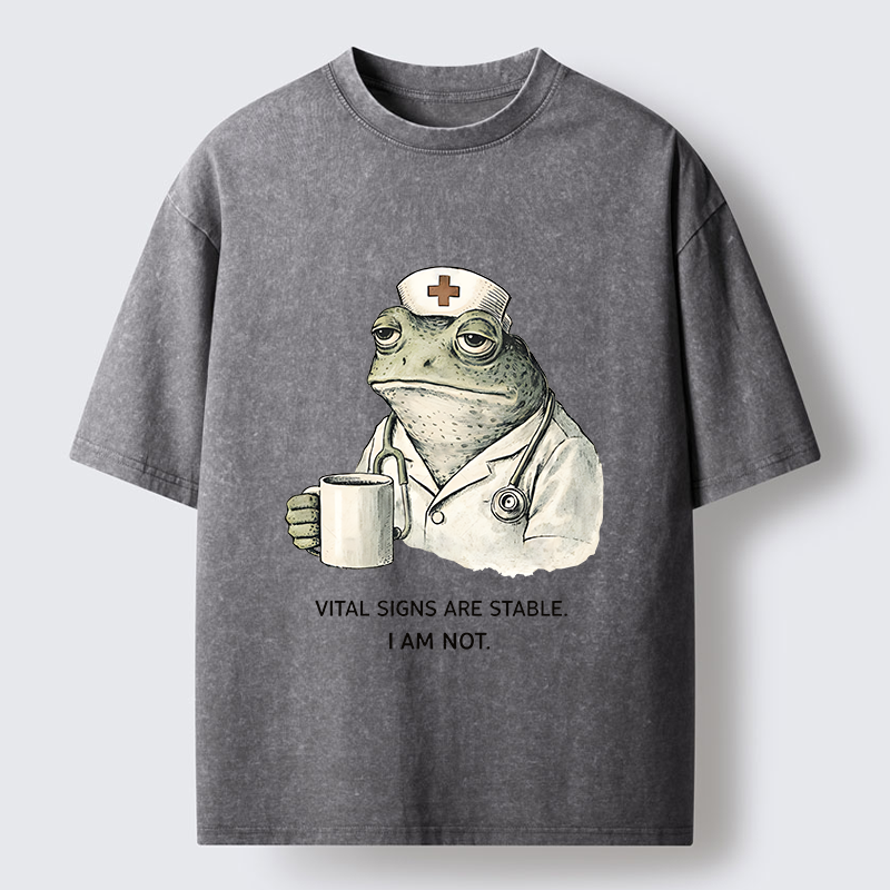 Tokyo-lion Japanese Melancholy Frog Washed T-Shirt