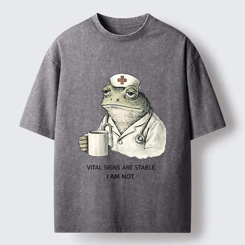 Tokyo-lion Japanese Melancholy Frog Washed T-Shirt
