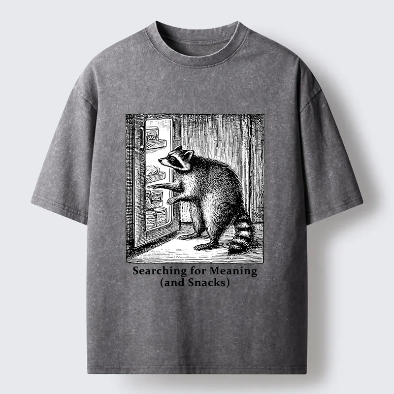 Tokyo-lion Raccoon Searching For Items Washed T-Shirt