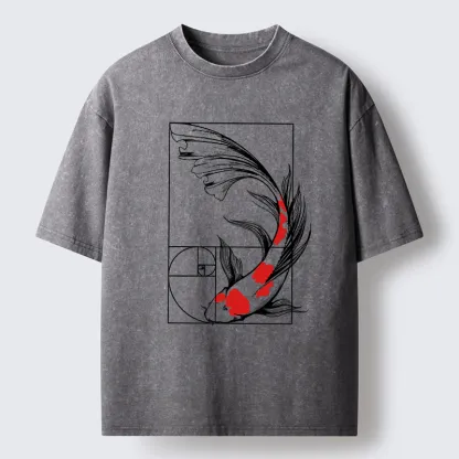 Tokyo-Lion Golden Ratio Koi Washed T-Shirt