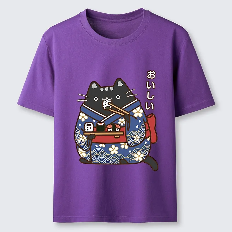 Tokyo-Lion Geisha Cat Sushi Classic T-Shirt