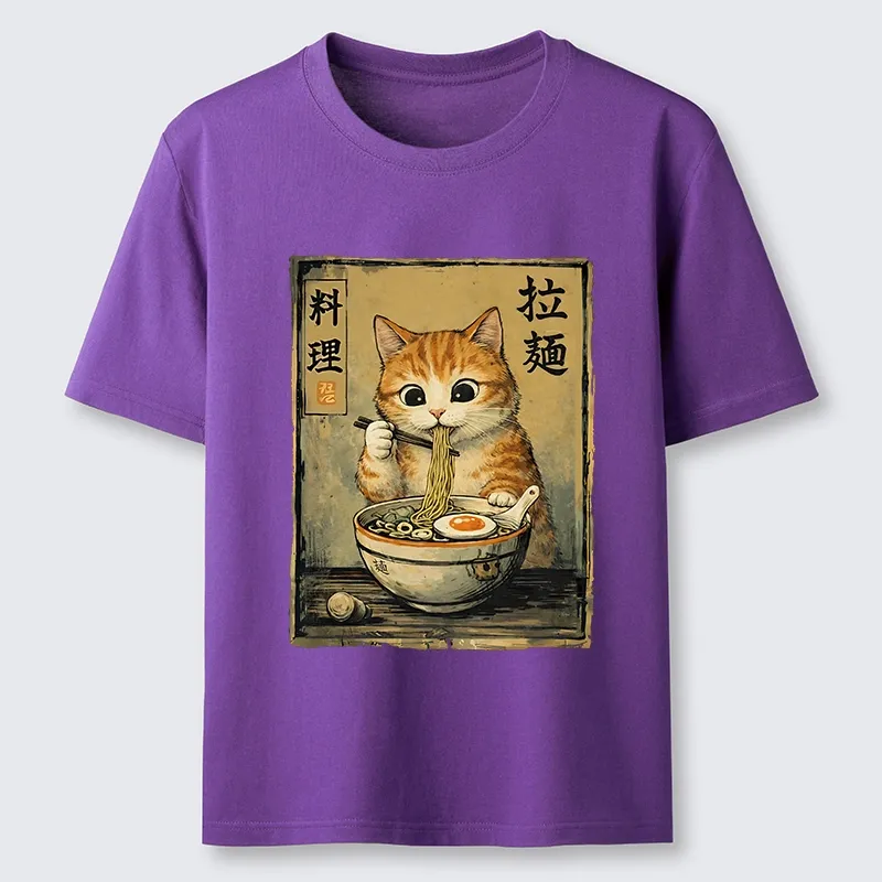 Tokyo-Lion Retro Ginger Cat Ramen Classic T-Shirt