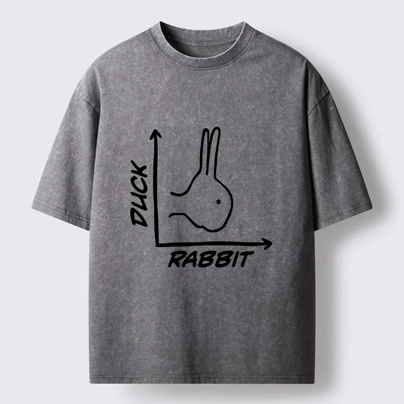 Tokyo-Lion Rabbit Or Duck Funny Washed T-Shirt-Tokyo-Lion