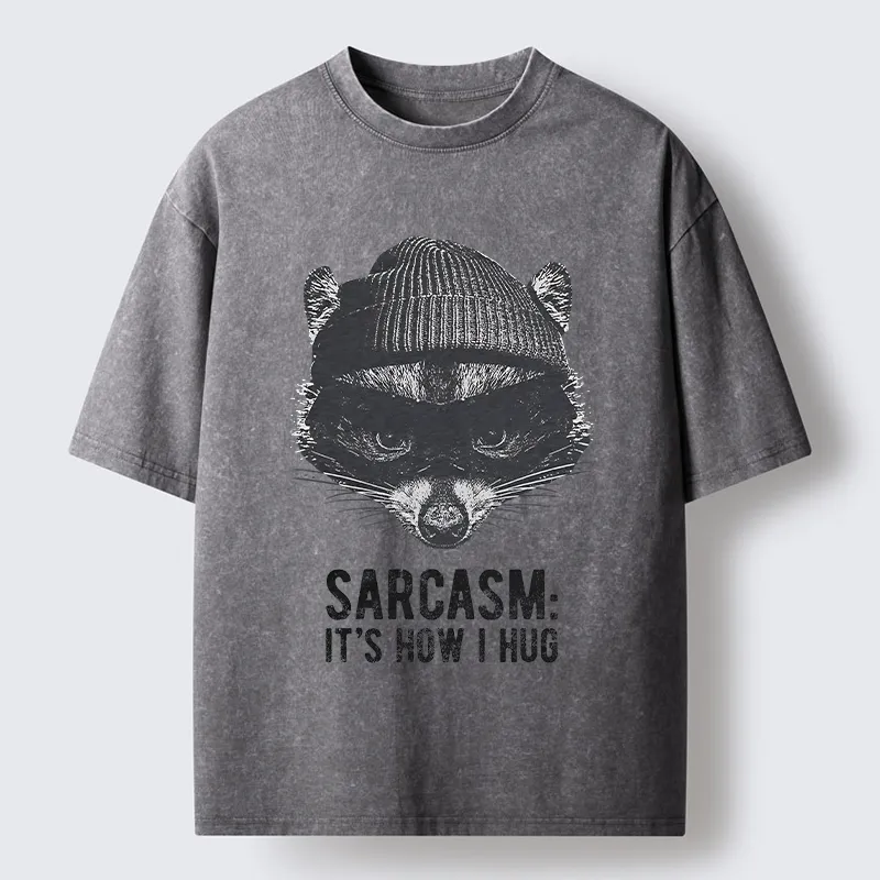Tokyo-Lion Raccoon's Sarcasm Washed T-Shirt