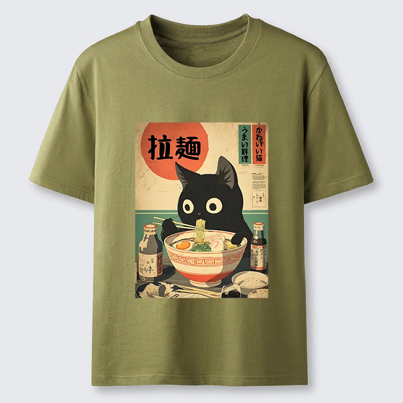 Tokyo-Lion Cat Is Eating Ramen At The Restaurant Classic T-Shirt