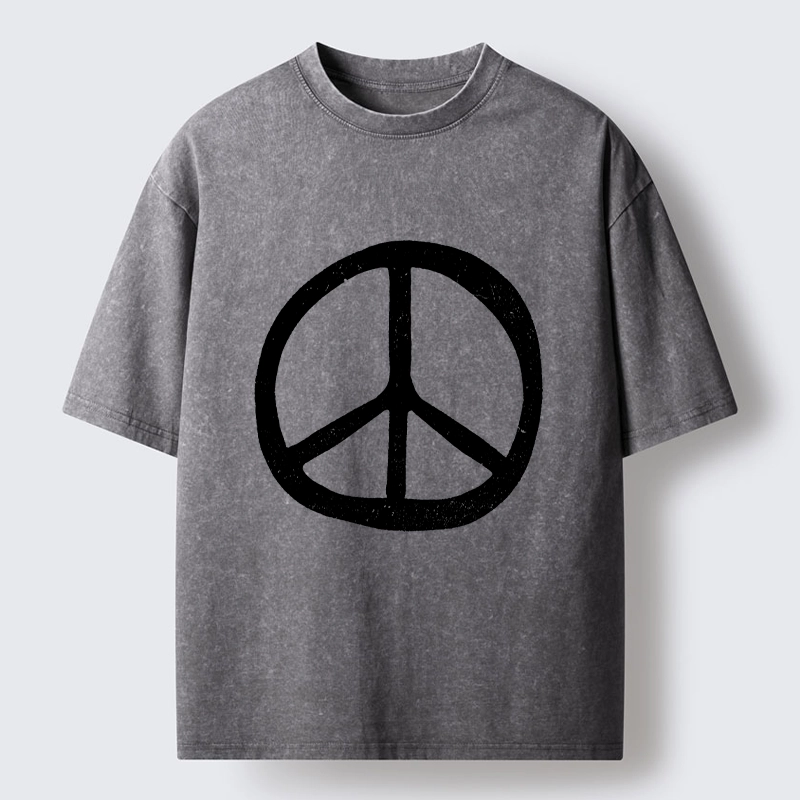 Tokyo-Lion Peace Symbol Washed T-Shirt