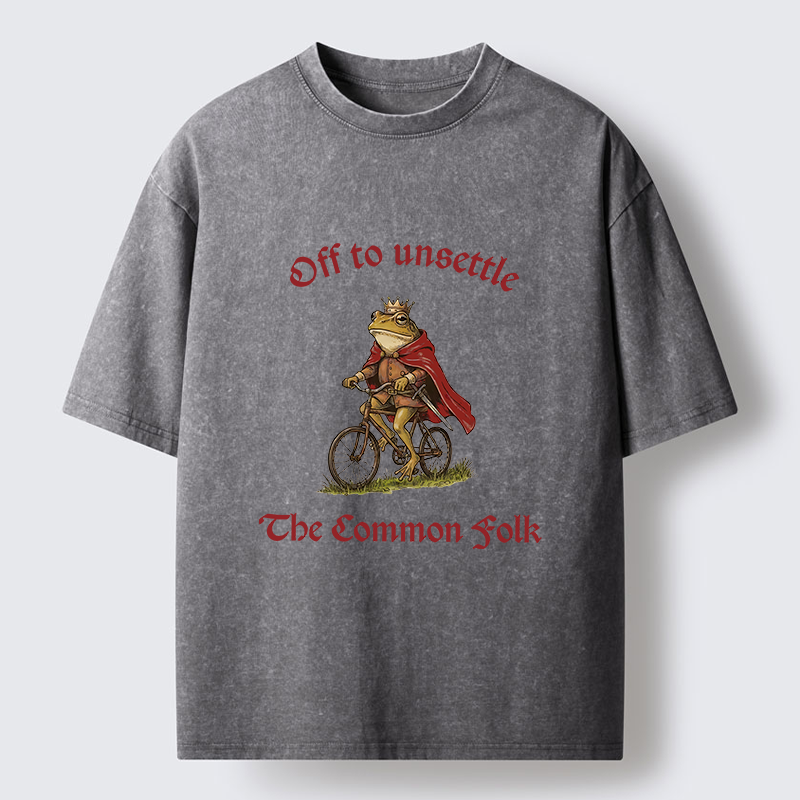 Tokyo-Lion Frog King Funny Washed T-Shirt