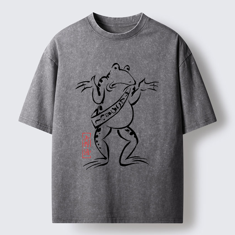 Tokyo-Lion Helpless Frog Washed T-Shirt