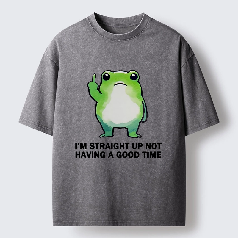 Tokyo-Lion Grumpy Frog’s Bad Mood Washed T-Shirt