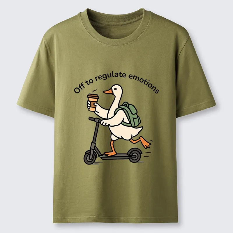 Tokyo-Lion Scooter-Riding Duck’s Self-Care Classic T-Shirt