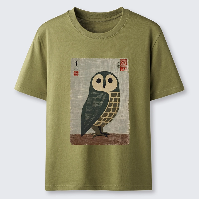 Tokyo-Lion Traditional Owl In Japanese Art Classic T-Shirt