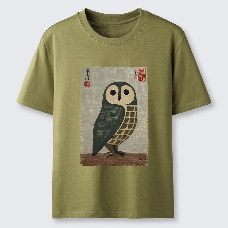 Tokyo-Lion Traditional Owl In Japanese Art Classic T-Shirt