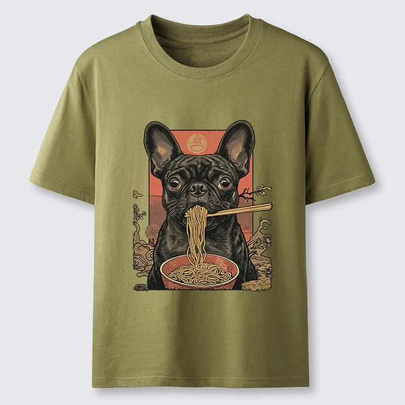Tokyo-Lion Vintage Style Dog And Ramen Art Classic T-Shirt