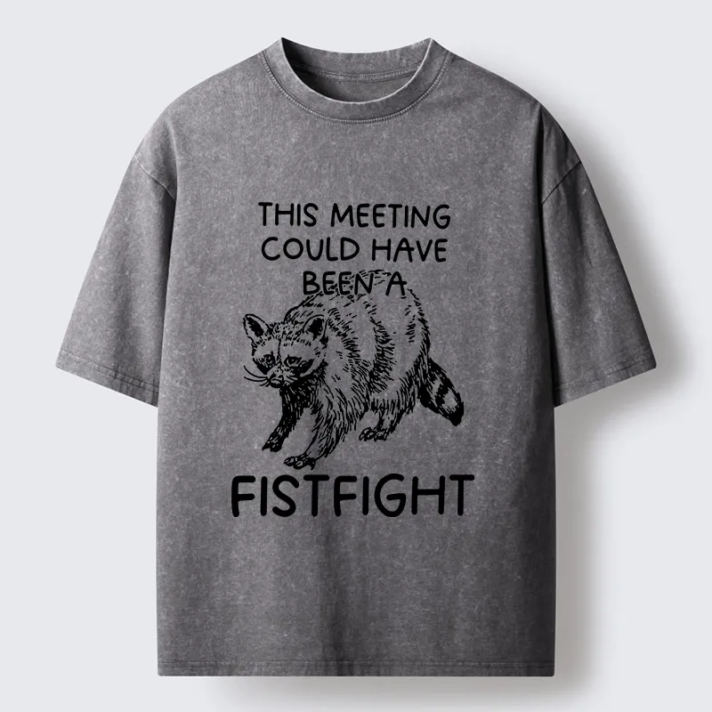 Tokyo-Lion Fistfight Instead Of Boring Meeting Washed T-Shirt