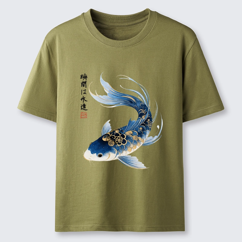 Tokyo-Lion Elegant Koi Fish Watercolor Art Classic T-Shirt-Tokyo-Lion