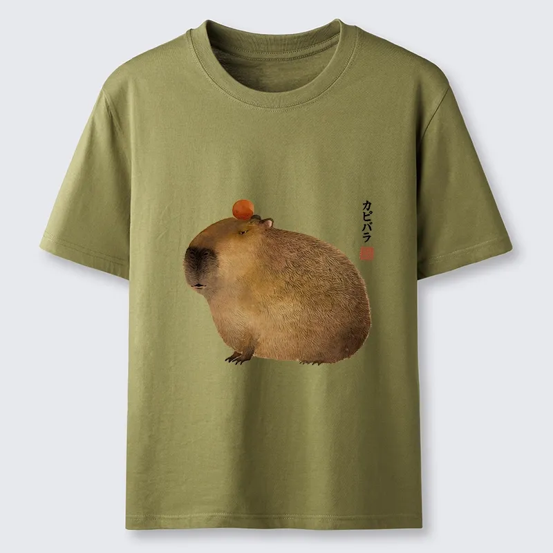 Tokyo-Lion Calm Capybara Illustration Classic T-Shirt-Tokyo-Lion