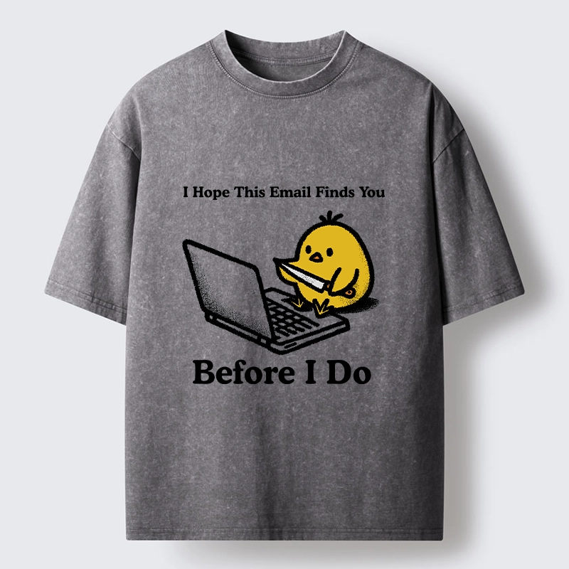 Tokyo-Lion Chicken Knife Email Meme Washed T-Shirt-Tokyo-Lion