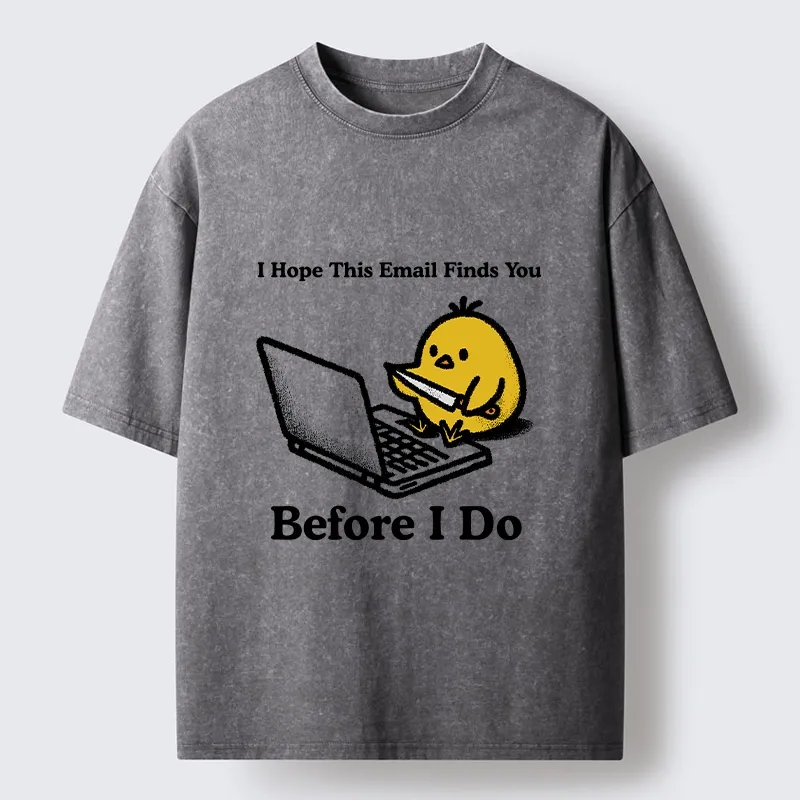 Tokyo-Lion Chicken Knife Email Meme Washed T-Shirt-Tokyo-Lion