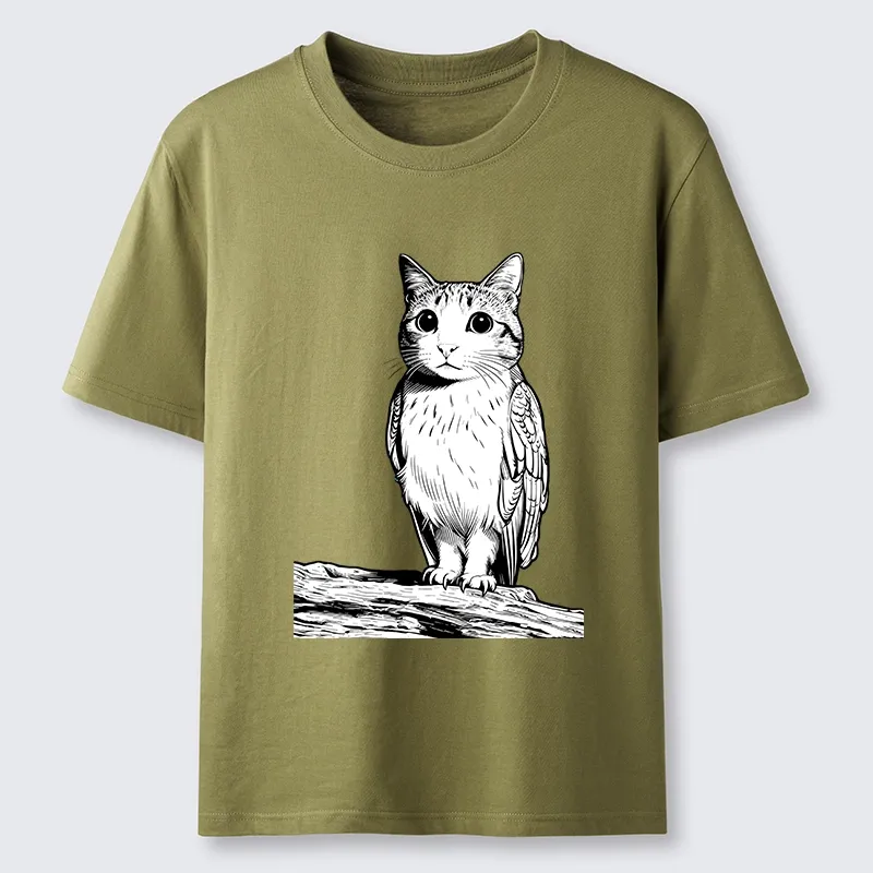 Tokyo-Lion Funny Cat Owl Fusion Art Classic T-Shirt