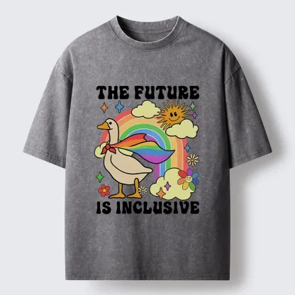 Tokyo-Lion Rainbow Goose Future Love And Hope Washed T-Shirt