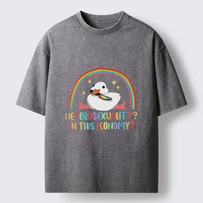 Tokyo-Lion Duck Says No To Heteronormativity Washed T-Shirt