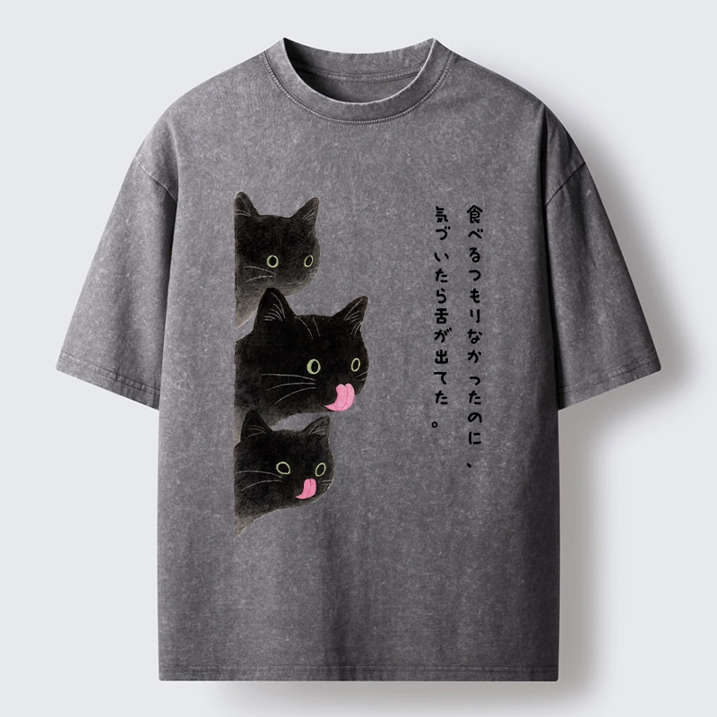 Tokyo-Lion Cats Who Forgot They Stuck Tongues Out Washed T-Shirt