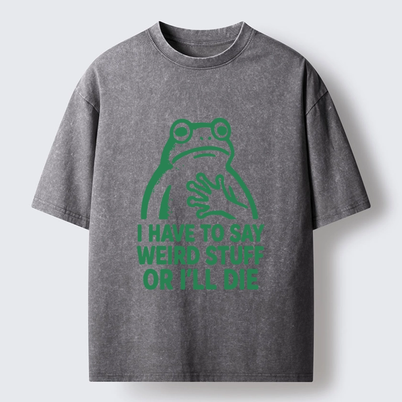 Tokyo-Lion Weird Frog Funny Meme Shirt Washed T-Shirt