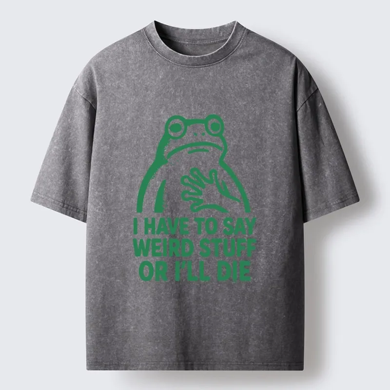 Tokyo-Lion Weird Frog Funny Meme Shirt Washed T-Shirt