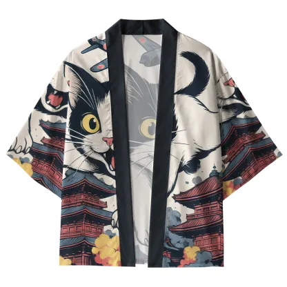 Tokyo-Lion Cat Destroyer Kimono Cardigan