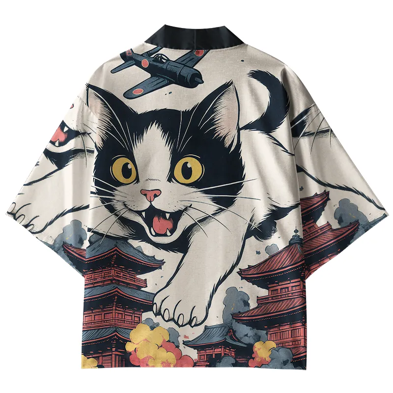 Tokyo-Lion Cat Destroyer Kimono Cardigan