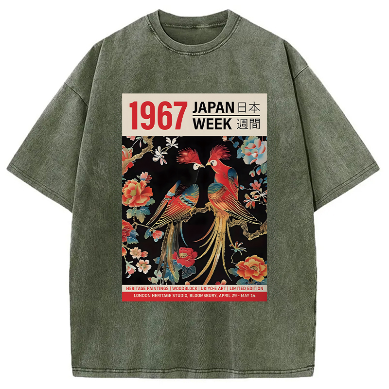 Tokyolion Love Birds Washed T-Shirt