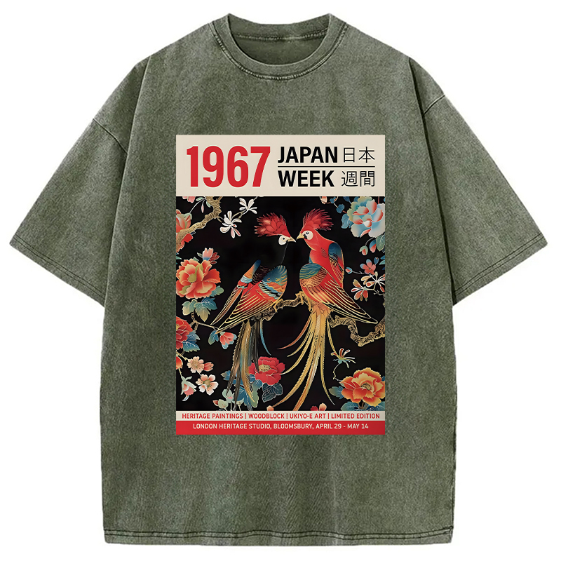 Tokyolion Love Birds Washed T-Shirt