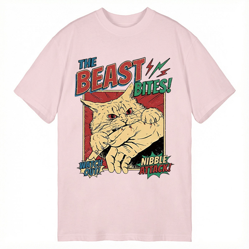 TokyoLion Vintage Horror Cat Bite Classic T-Shirt-Tokyo-Lion