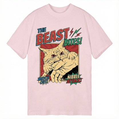 TokyoLion Vintage Horror Cat Bite Classic T-Shirt-Tokyo-Lion