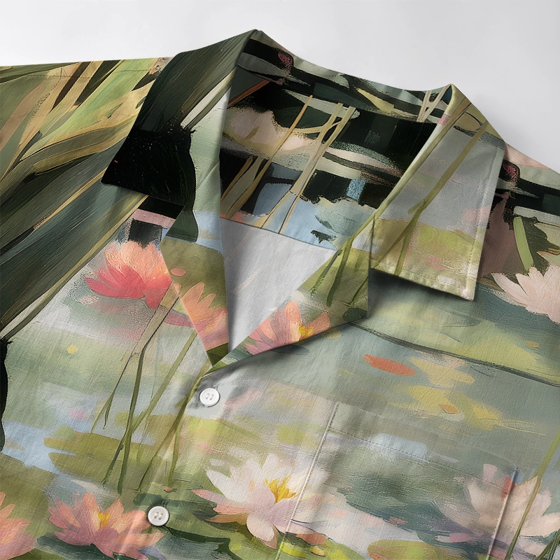 Tokyo-Lion Cats In The Lotus Pond Aloha Hawaiian Shirt